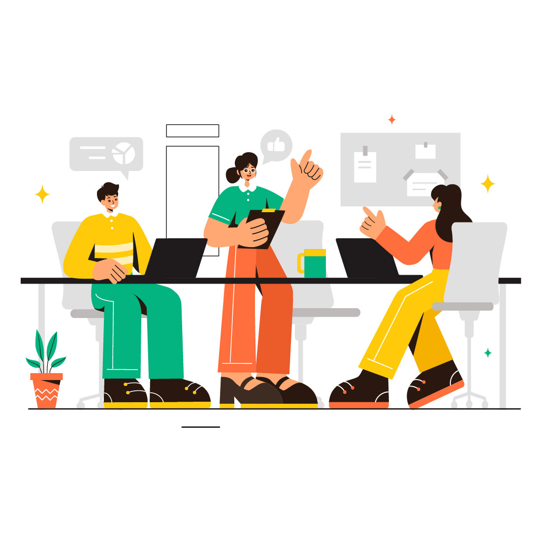 12 Coworking Business Illustration preview image.