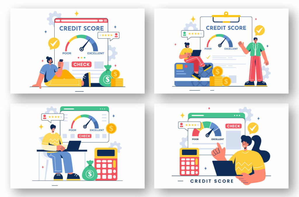 10 Credit Score Vector Illustration - MasterBundles