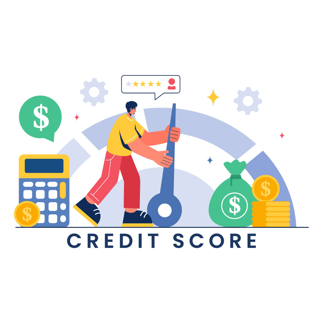 10 Credit Score Vector Illustration preview image.