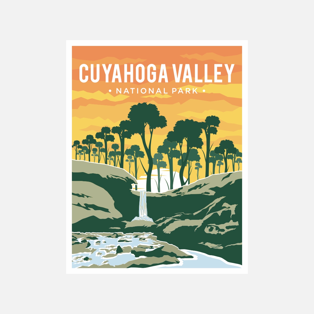 Cuyahoga Valley National Park poster vector illustration design – Only $8 preview image.