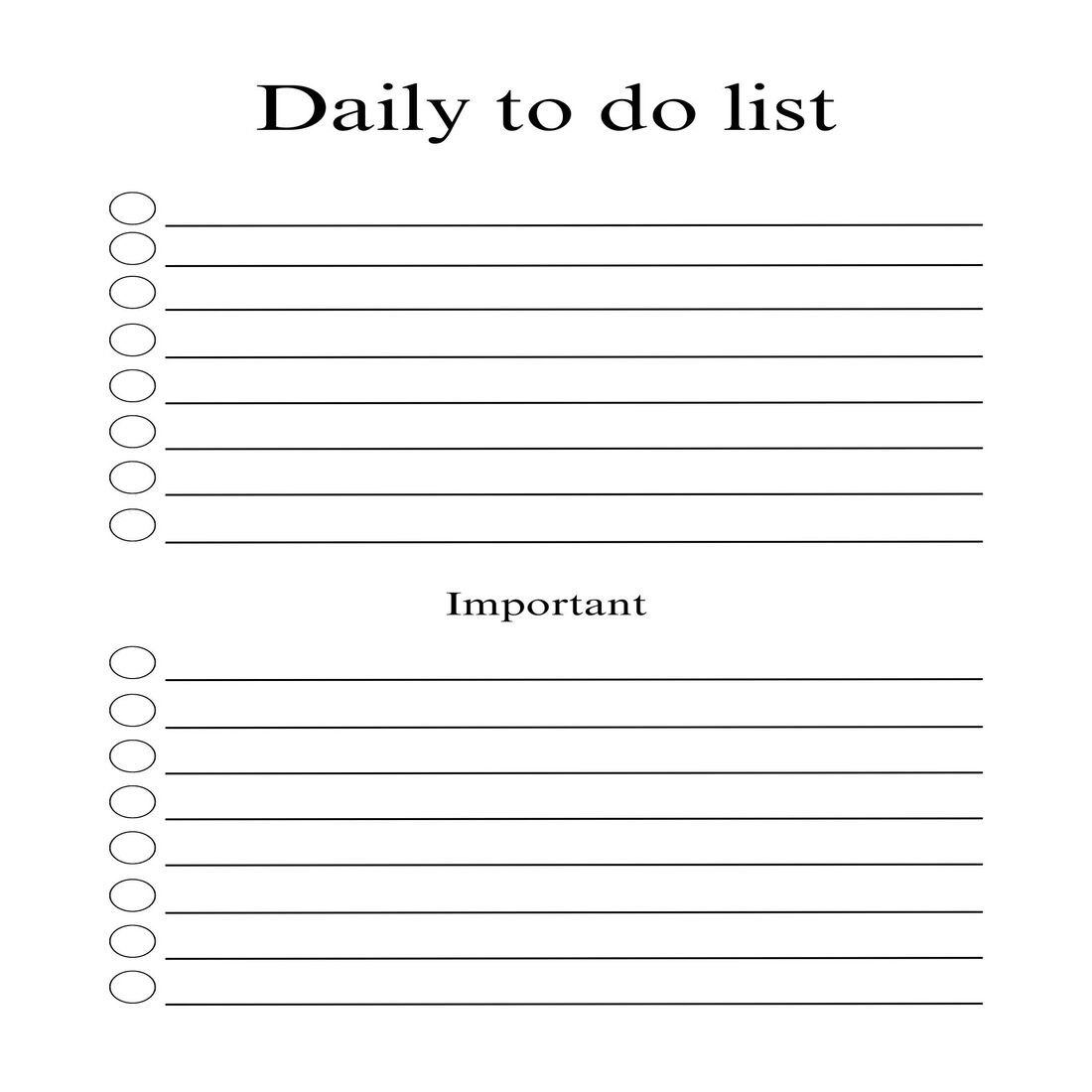 Daily to do list preview image.