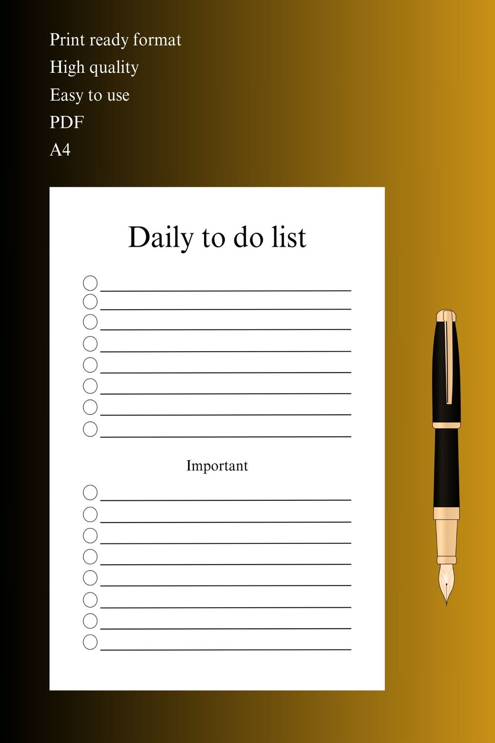 Daily to do list pinterest preview image.