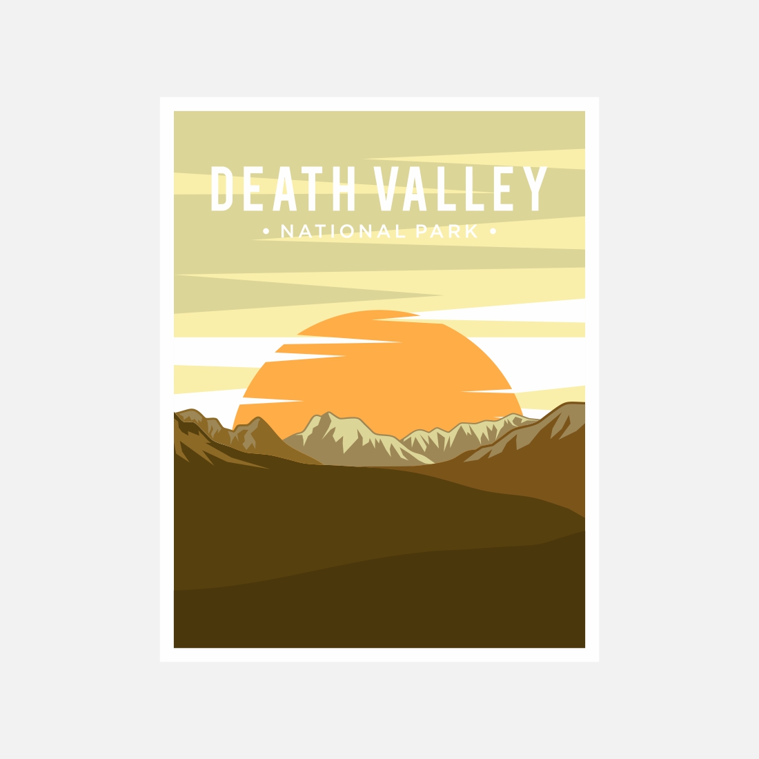 Death Valley National Park poster vector illustration design – Only $8 preview image.