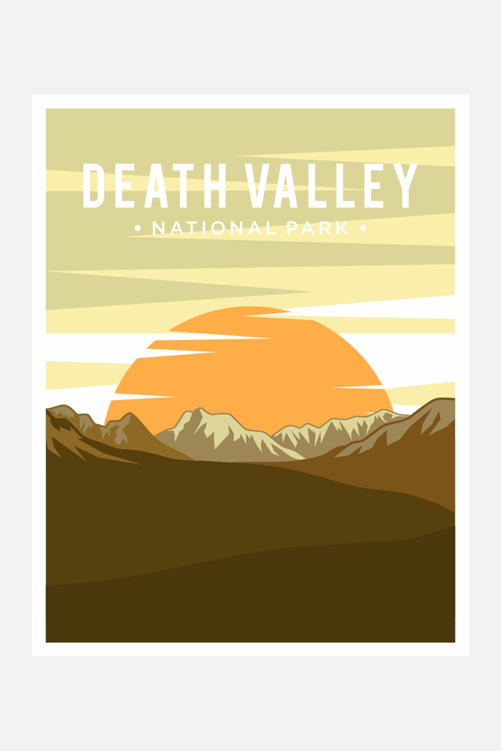 Death Valley National Park poster vector illustration design – Only $8 pinterest preview image.