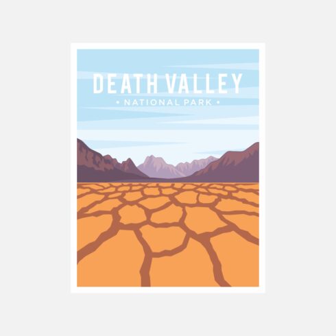 Death Valley National Park poster vector illustration design – Only $8 cover image.