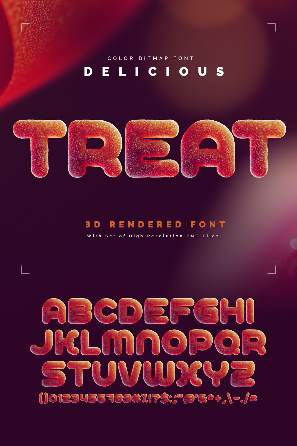 Delicious Treat — Color Bitmap Font pinterest preview image.