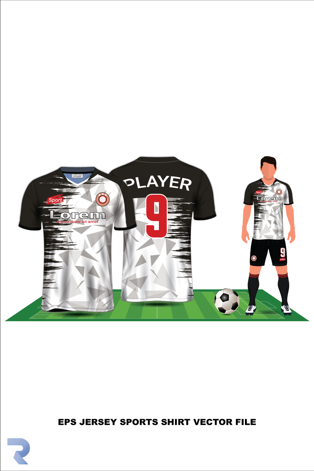 EPS jersey sports shirt Vector file pinterest preview image.