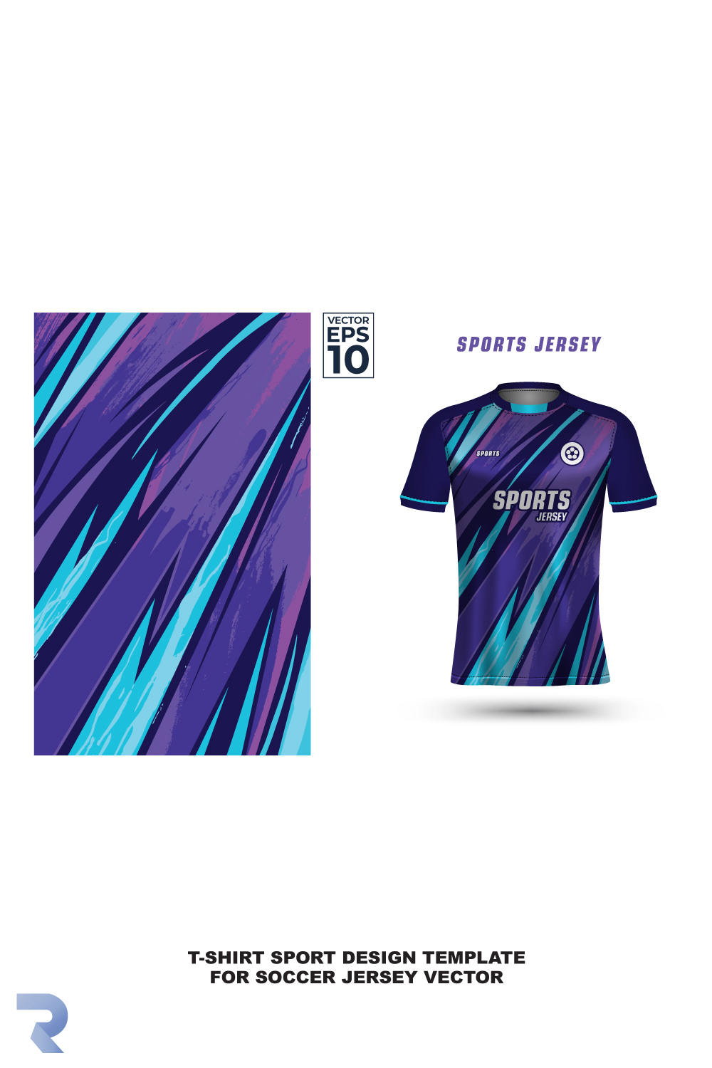 T-shirt sport design template for soccer jersey vector pinterest preview image.