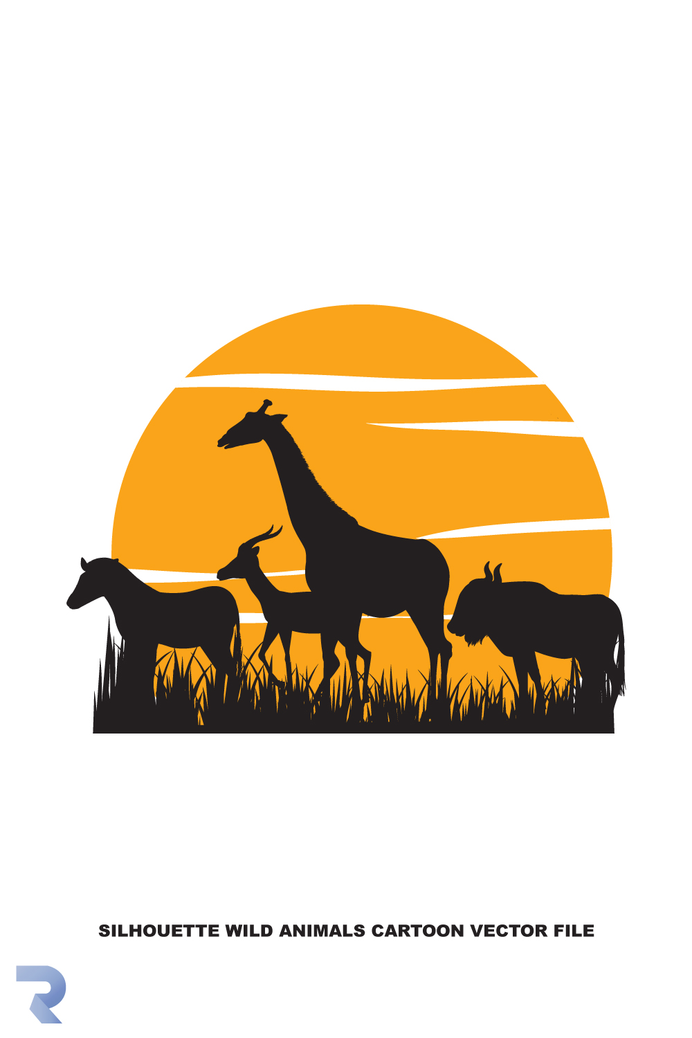 Silhouette wild animals cartoon vector file pinterest preview image.