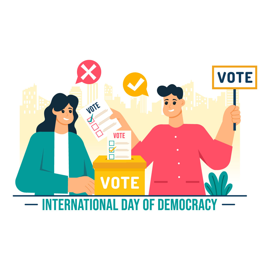 12 Day of Democracy Illustration preview image.