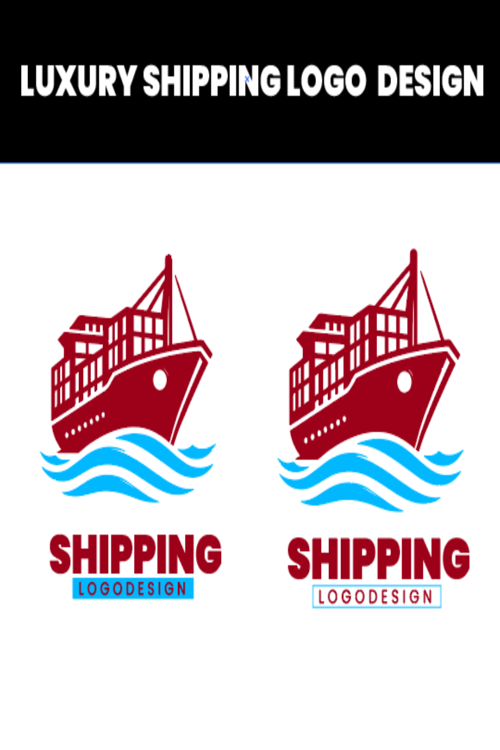 Luxury shipping logo design pinterest preview image.