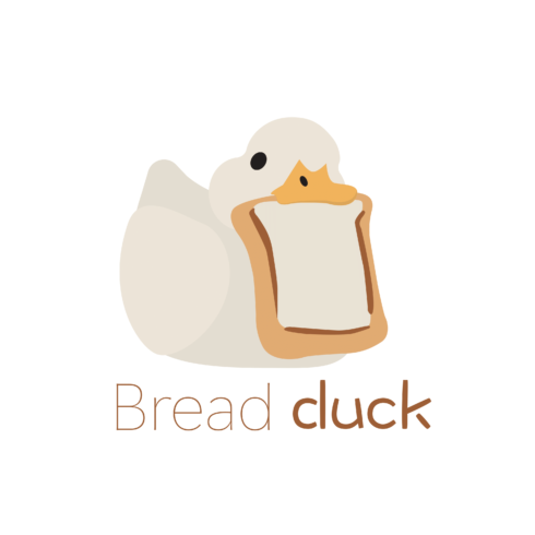 Vector logo duck with a piece of bread cover image.