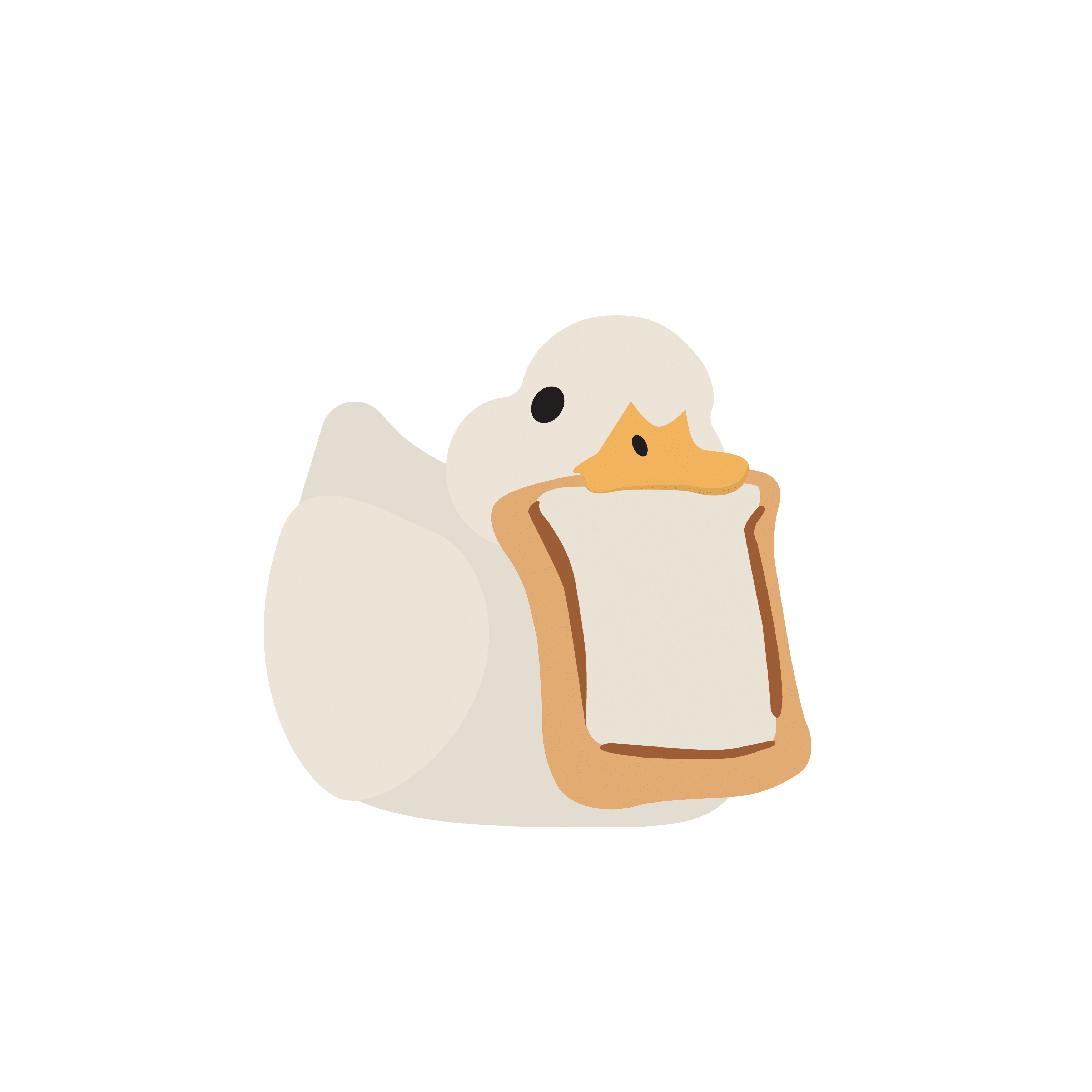 Vector logo duck with a piece of bread preview image.