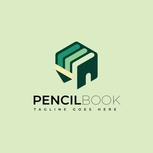 Hexagon Pencil Book Education Architecture Logo design cover image.