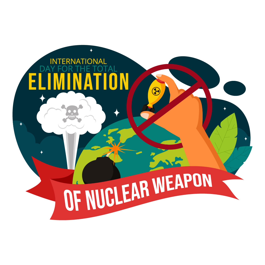 10 Day for the Elimination of Nuclear Weapon Illustration preview image.