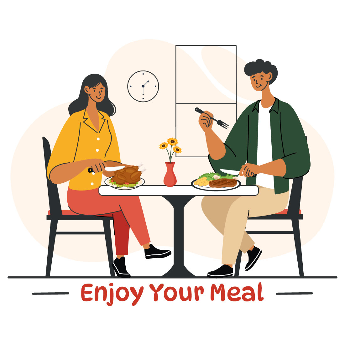 9 Enjoy Your Meal Vector Illustration cover image.