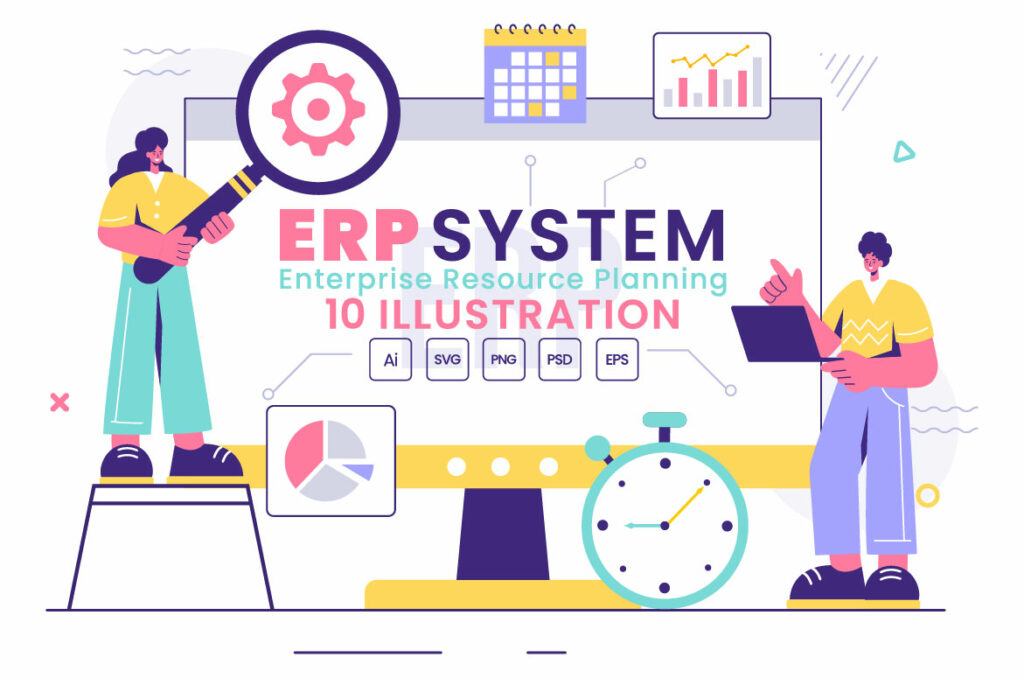 10 ERP Enterprise Resource Planning System Illustration - MasterBundles