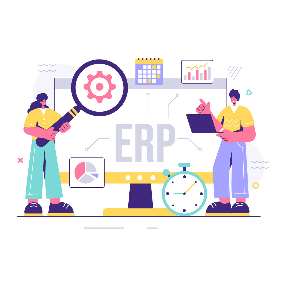10 ERP Enterprise Resource Planning System Illustration cover image.