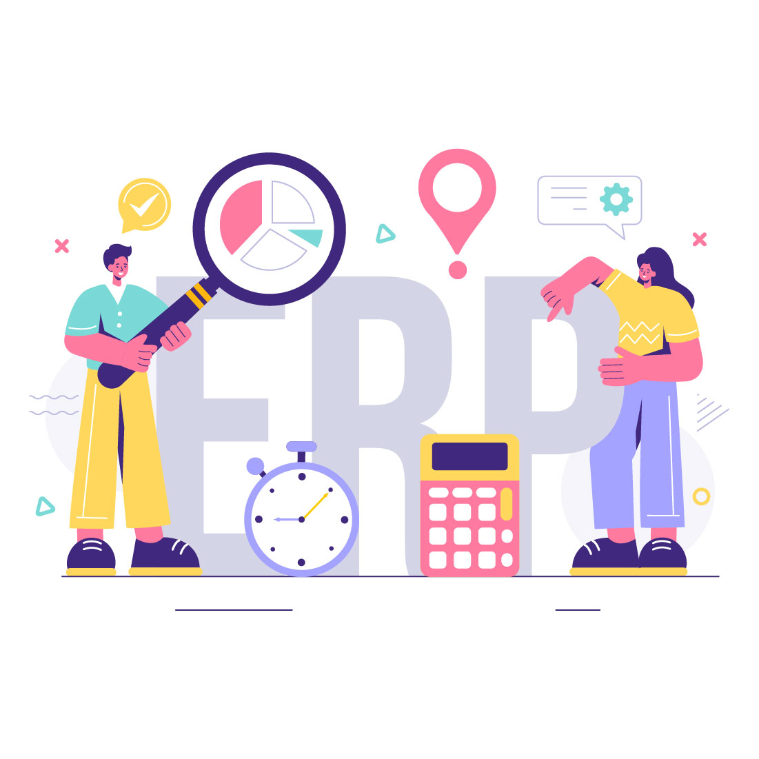 10 ERP Enterprise Resource Planning System Illustration preview image.