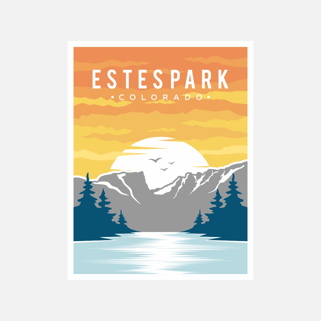 Estes Park poster vector illustration design – Only $7 preview image.