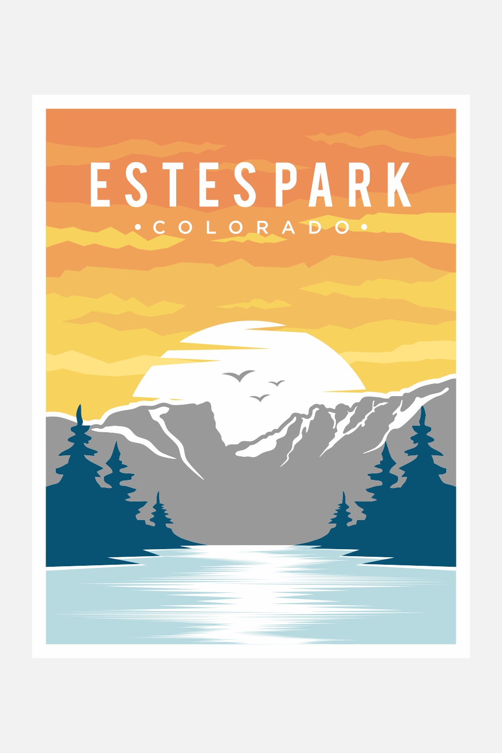 Estes Park poster vector illustration design – Only $7 pinterest preview image.