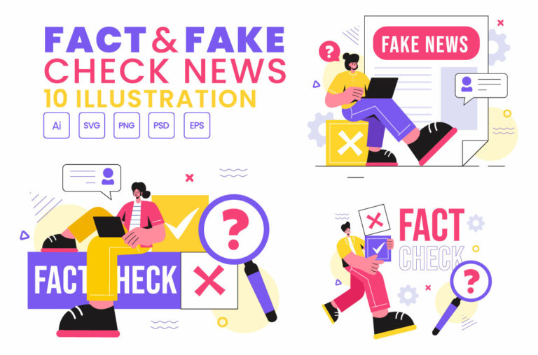Factcheck False Pic 10 Fact or Fake News Illustration - MasterBundles
