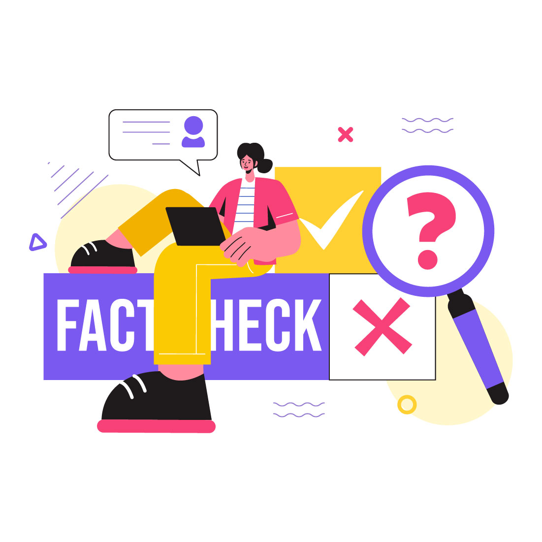 10 Fact or Fake News Illustration preview image.