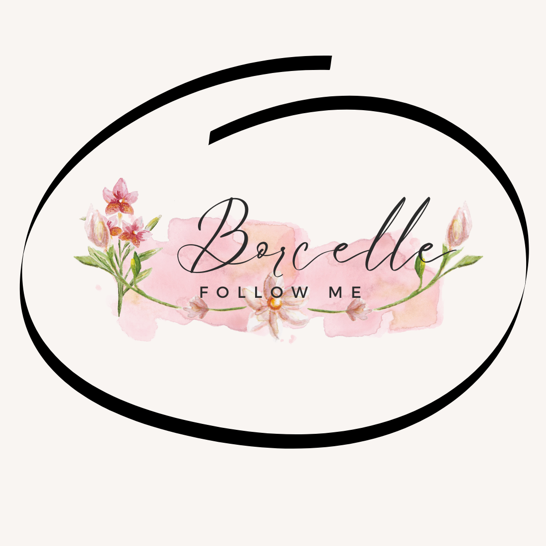 Chic Watercolor Floral Emblem with Modern Calligraphy preview image.
