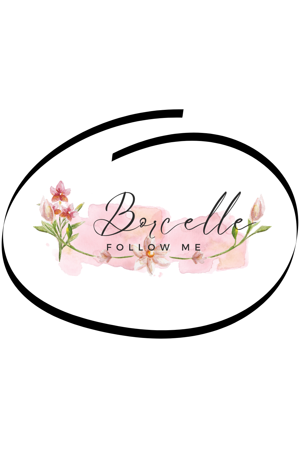 Chic Watercolor Floral Emblem with Modern Calligraphy pinterest preview image.