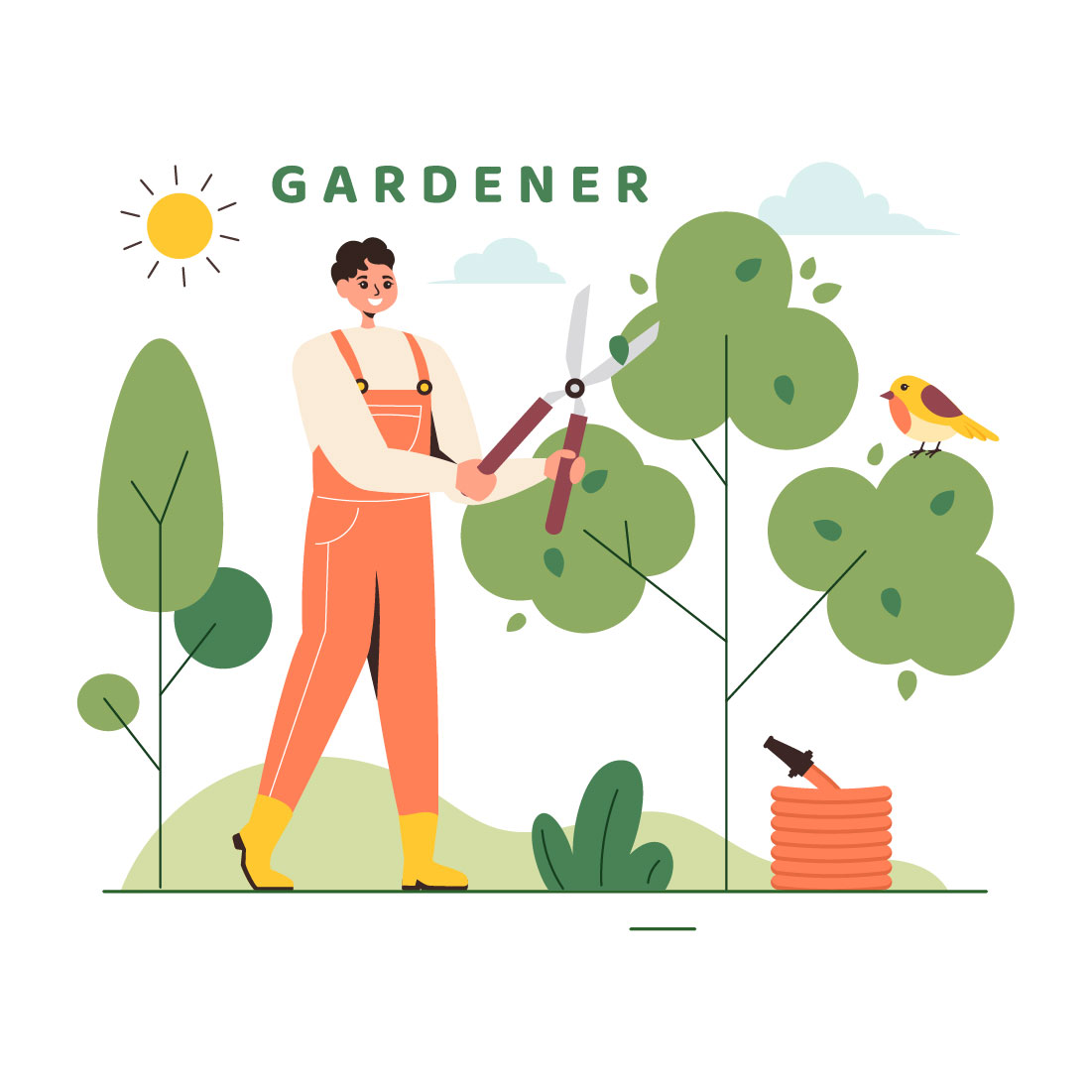 12 Summer Gardener Illustration preview image.