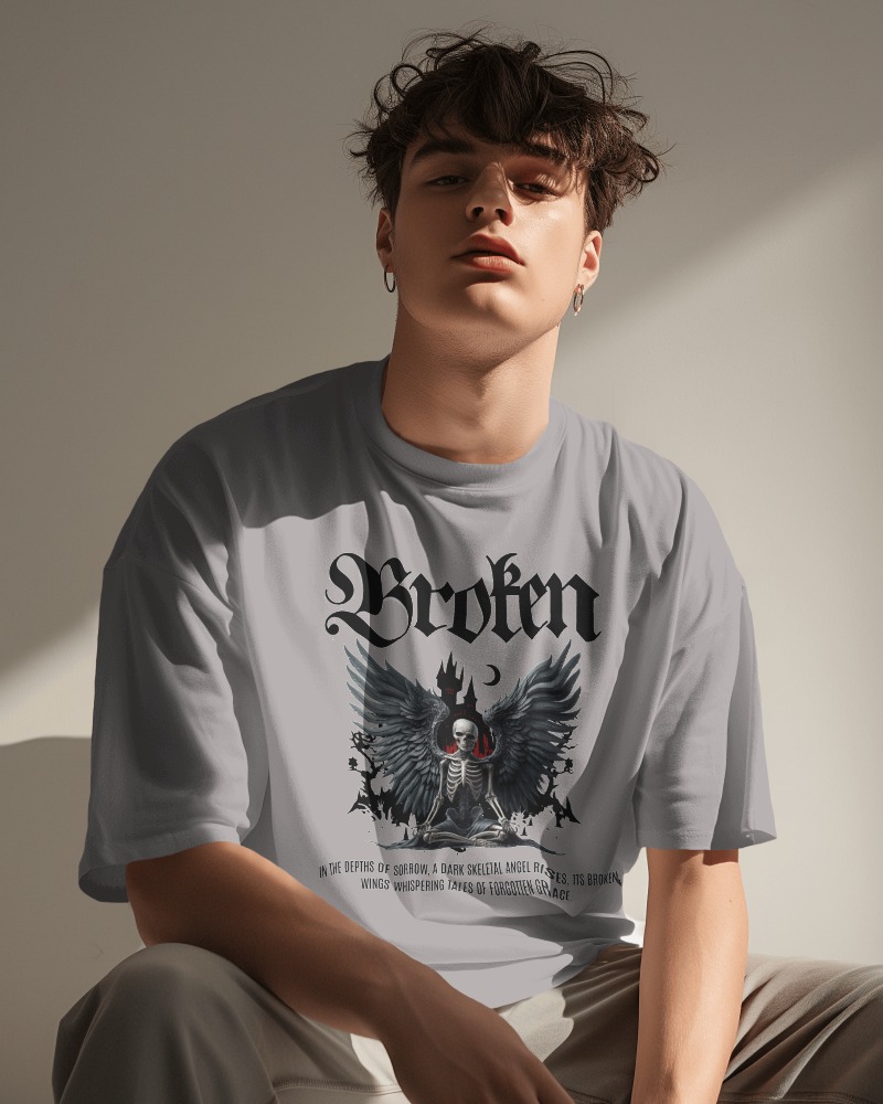 genz model with curly hair posing in tshirt mockup 0270 1 922