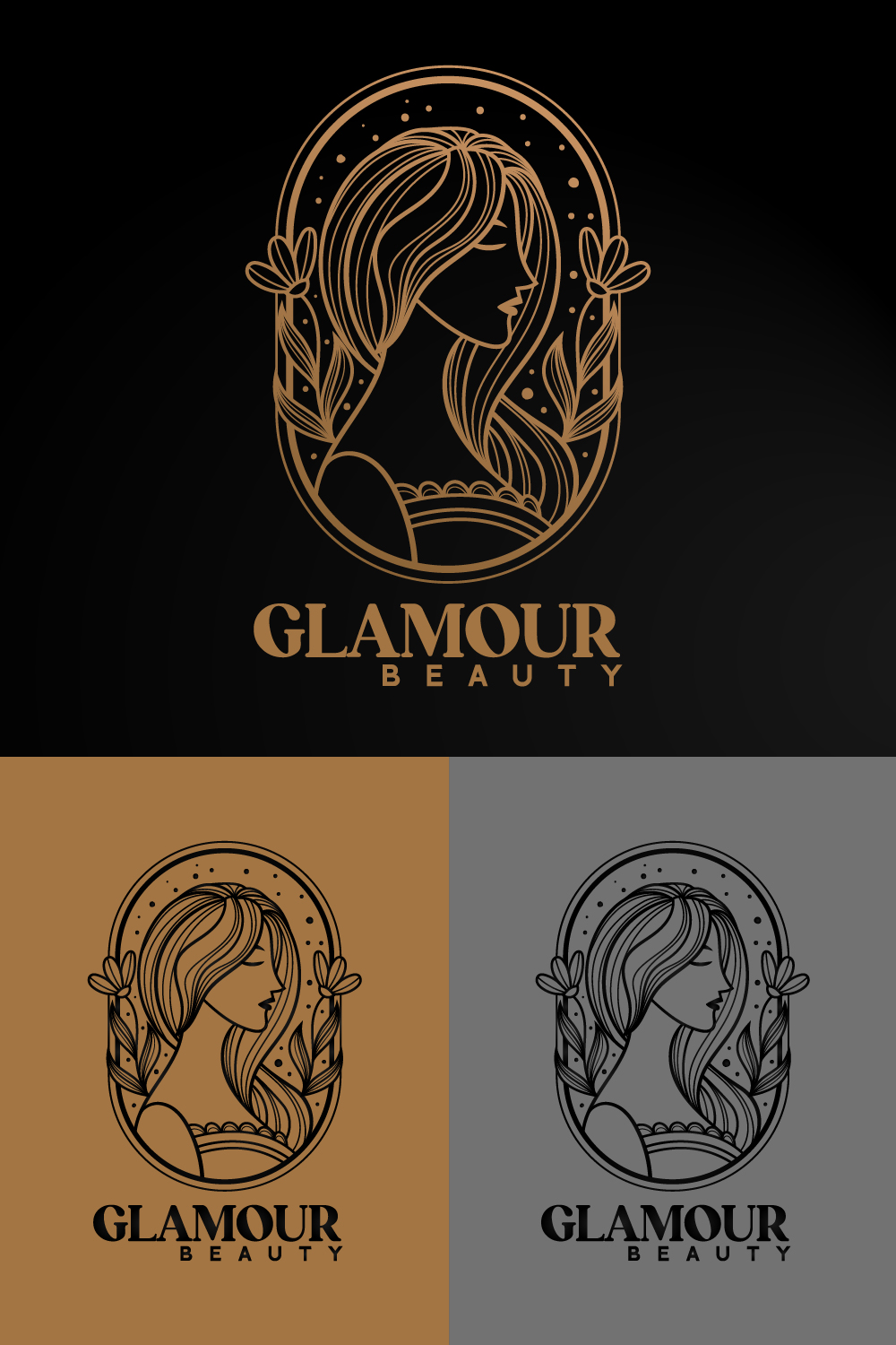 5 Glamour Beauty style Logos pinterest preview image.