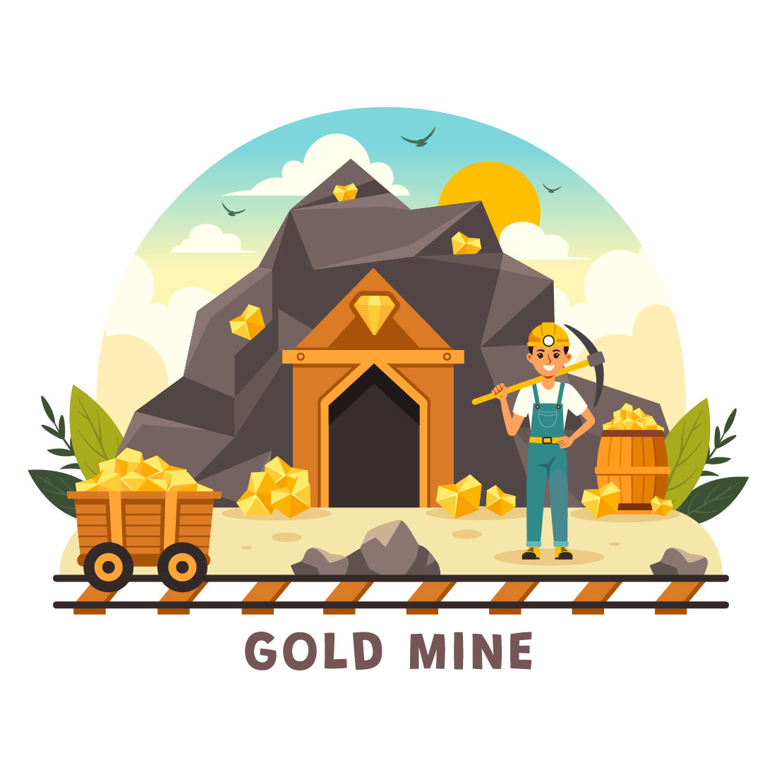 10 Gold Mine Illustration preview image.