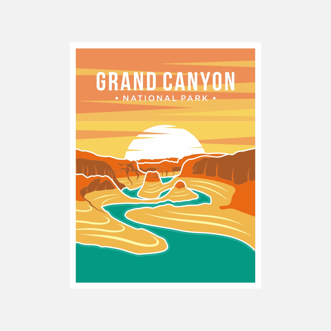 Grand Canyon National Park poster vector illustration design – Only $8 preview image.