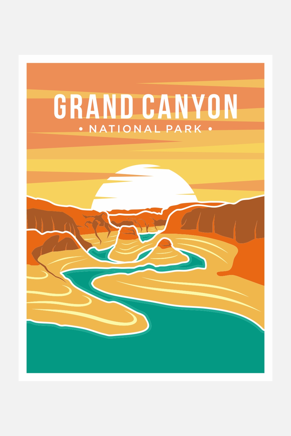 Grand Canyon National Park poster vector illustration design – Only $8 pinterest preview image.