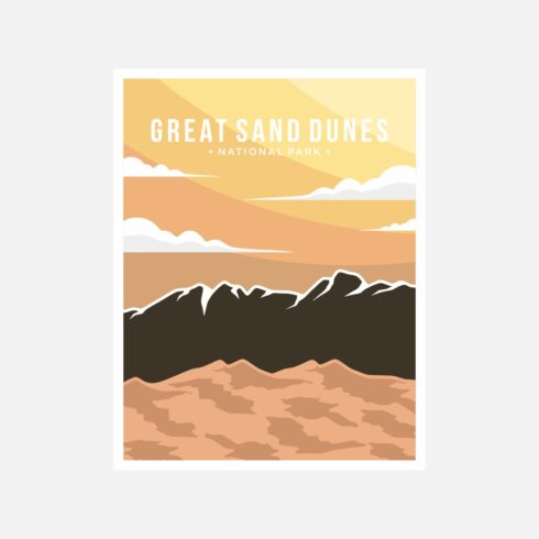 Great Sand Dune national park poster vector illustration design – Only $8 cover image.