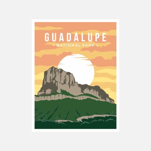 Guadalupe Mountains National Park poster vector illustration design - only $10 cover image.