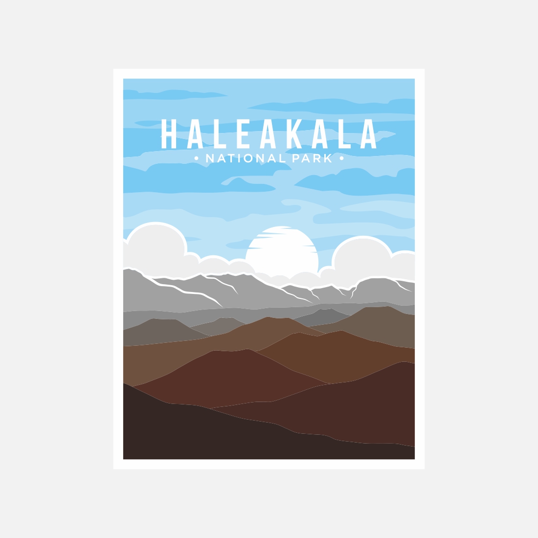 Haleakala National Park poster vector illustration design – Only $8 preview image.