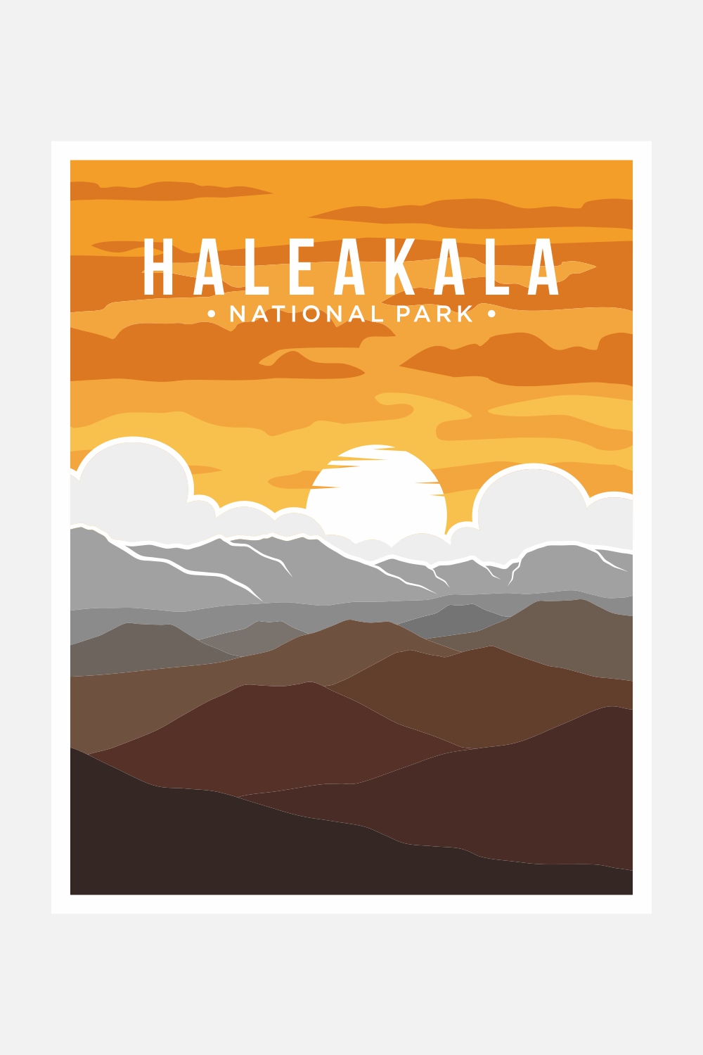 Haleakala National Park poster vector illustration design – Only $8 pinterest preview image.
