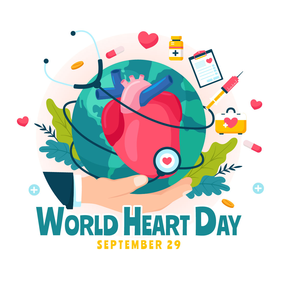 12 World Heart Day Illustration preview image.