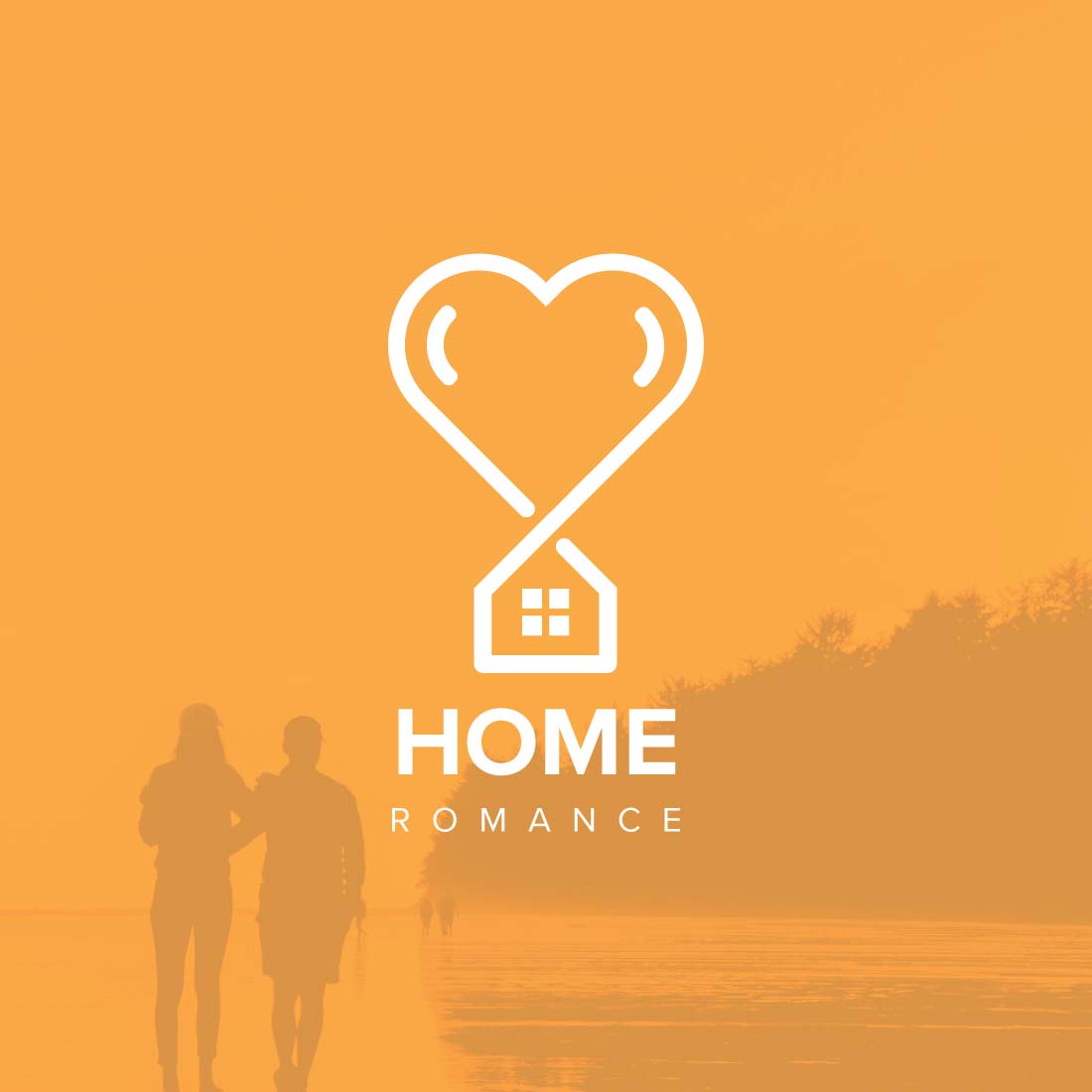 Professional Home House Love Heart Logo preview image.