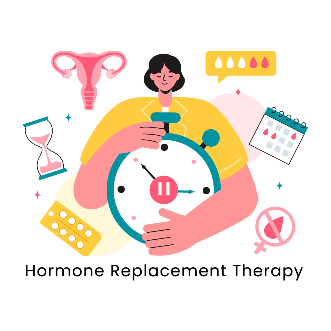 9 Hormone Replacement Therapy Illustration preview image.