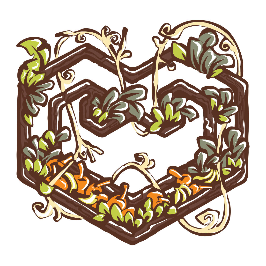 Heart, Love, Like Icon with floral elements preview image.