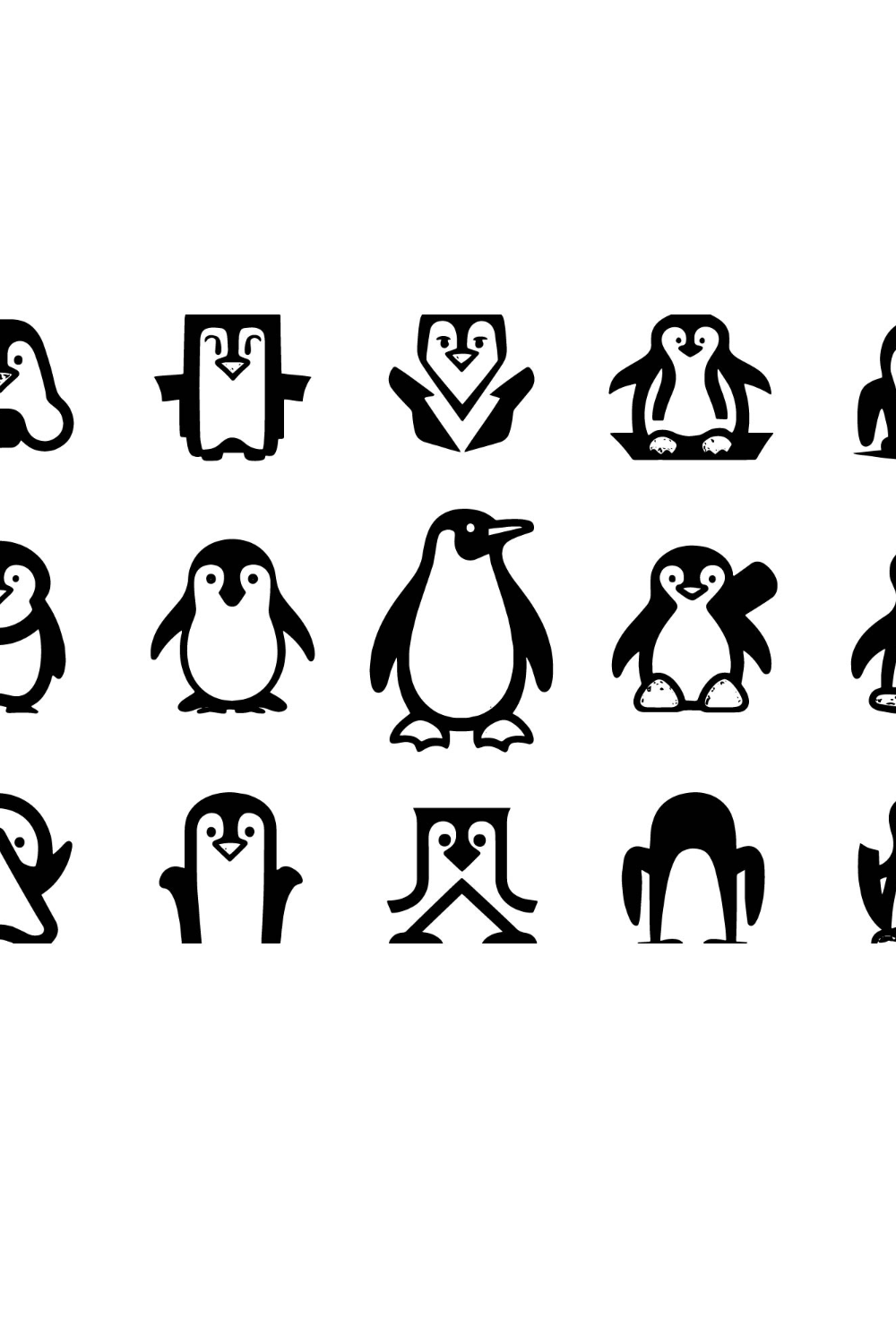 Bundle of Penguin Icons pinterest preview image.