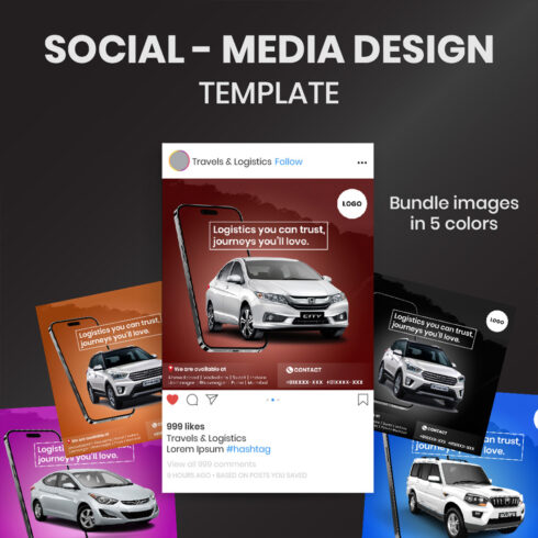 Creative Car Social Media Ads Banner Design Template Bundle cover image.