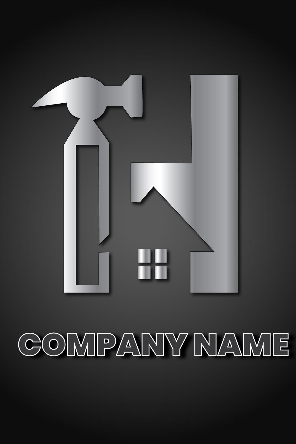 Creative Logo Design for construction pinterest preview image.