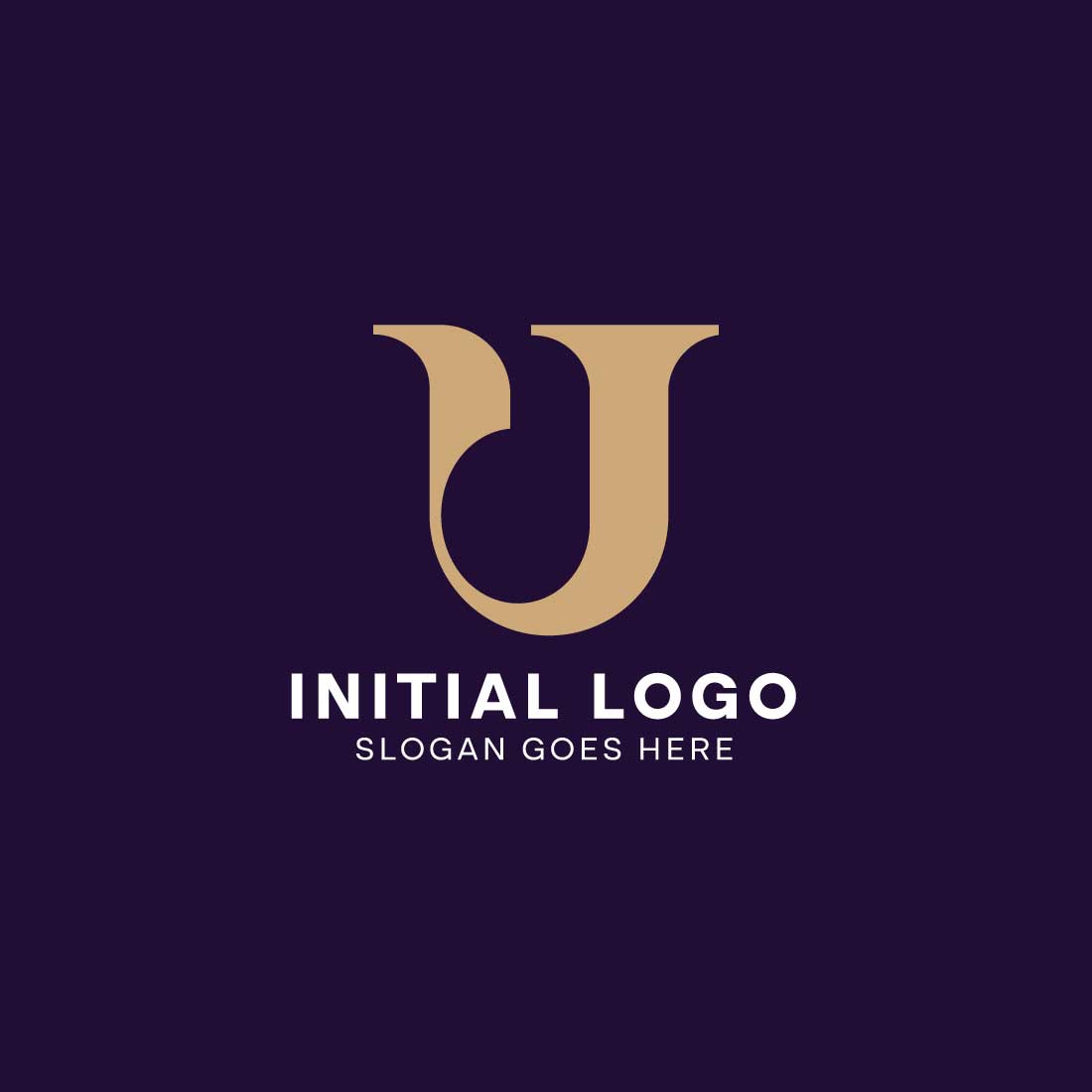 Creative UJ JU Letter Logo design preview image.