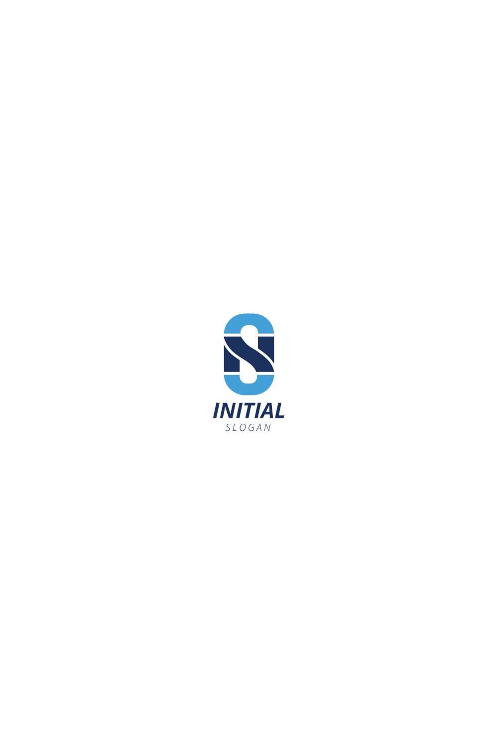 Letter NS or SN Logo design pinterest preview image.
