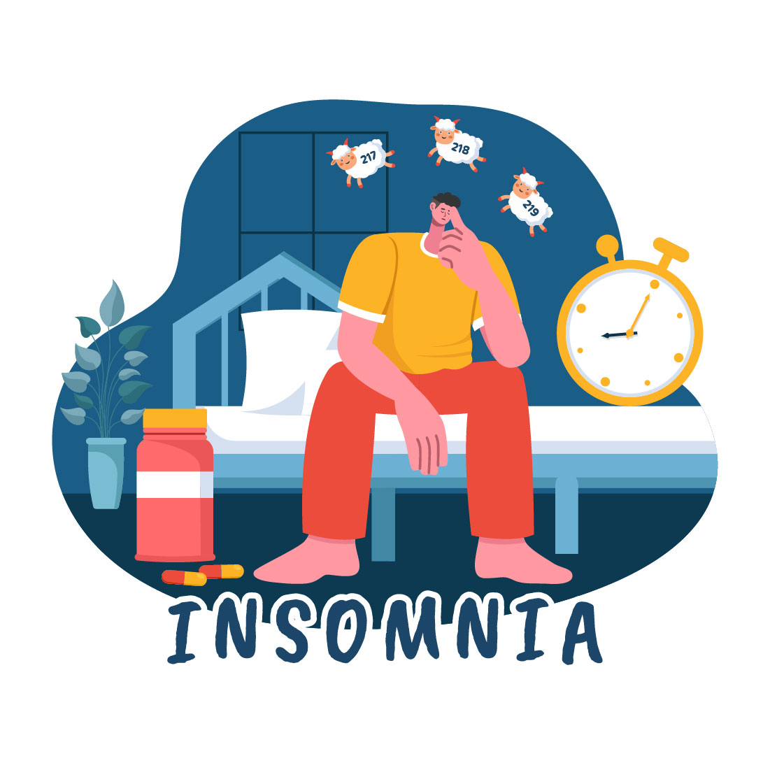 Insomnia Vector Illustration cover image.