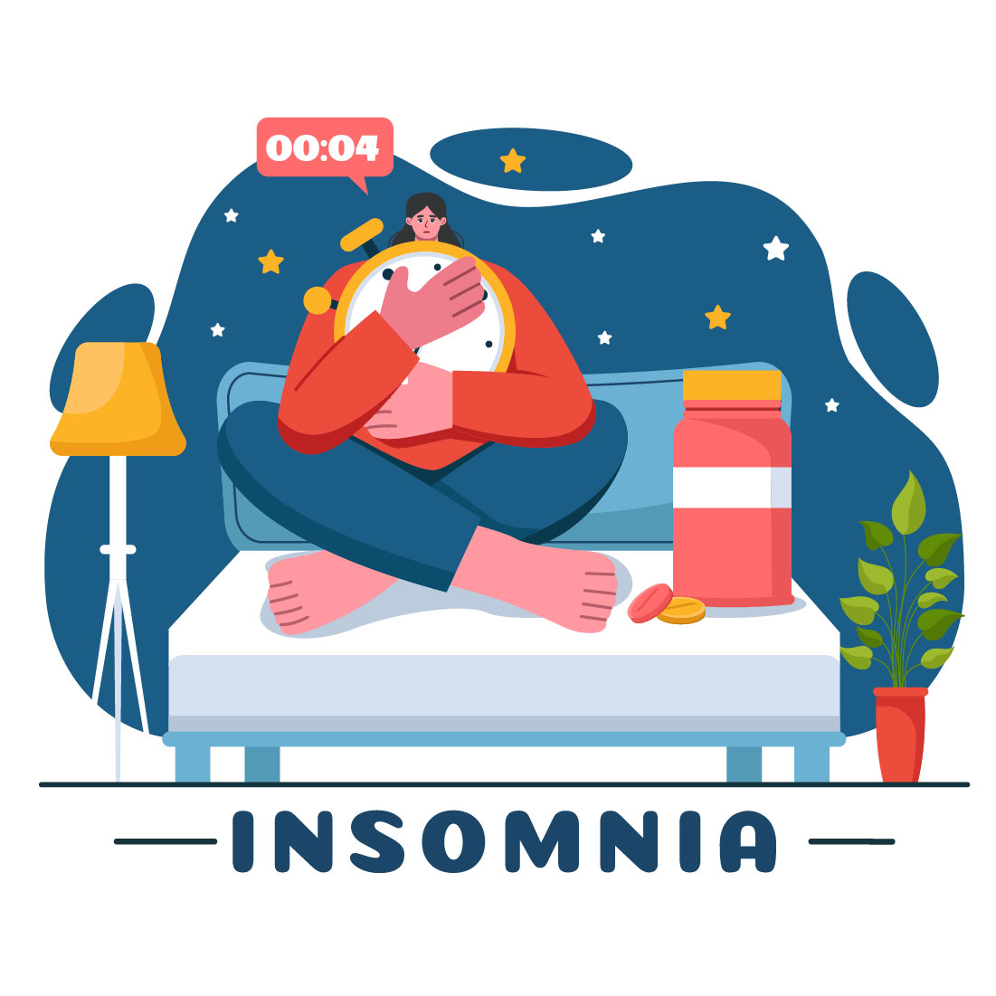 Insomnia Vector Illustration preview image.